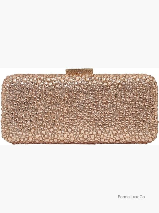 Handbags - Rhinestone Crystal Box Evening Clutch Bridal Purse Formal Party Bag
